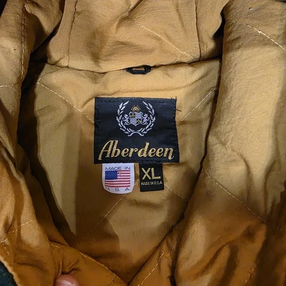 Aberdeen Wool Coat Jacket Men's‎ Size XL Made in The USA Nautical Green Wood